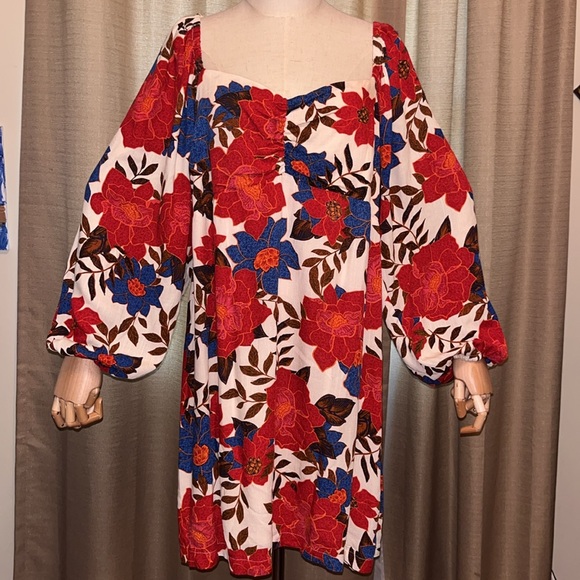 Maurice’s Floral Sweetheart Babydoll Bohemian Mini Dress Womens Plus Size XXL - Picture 1 of 16